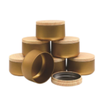 Kaars potten Goud - Hout Look