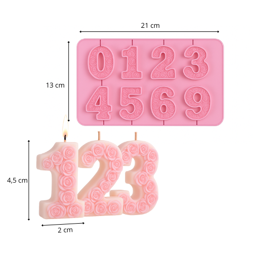 Kaars mal Bloemige Cijfers