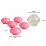 Kaars mal Grote Drijvende Theelichtjes Set 5 Stuks