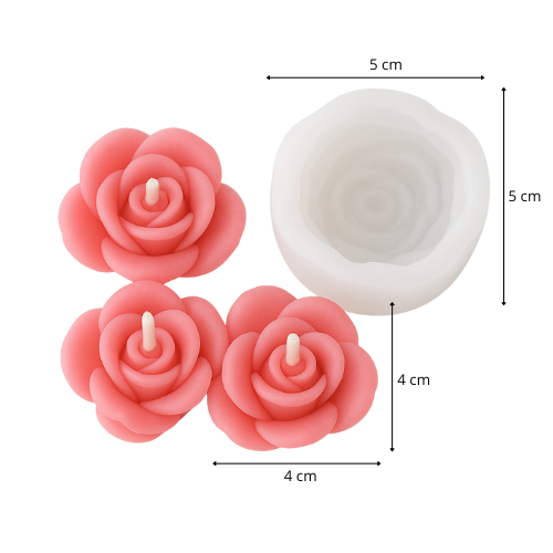 Kaars mal Kleine Bloemen Set 3 Stuks