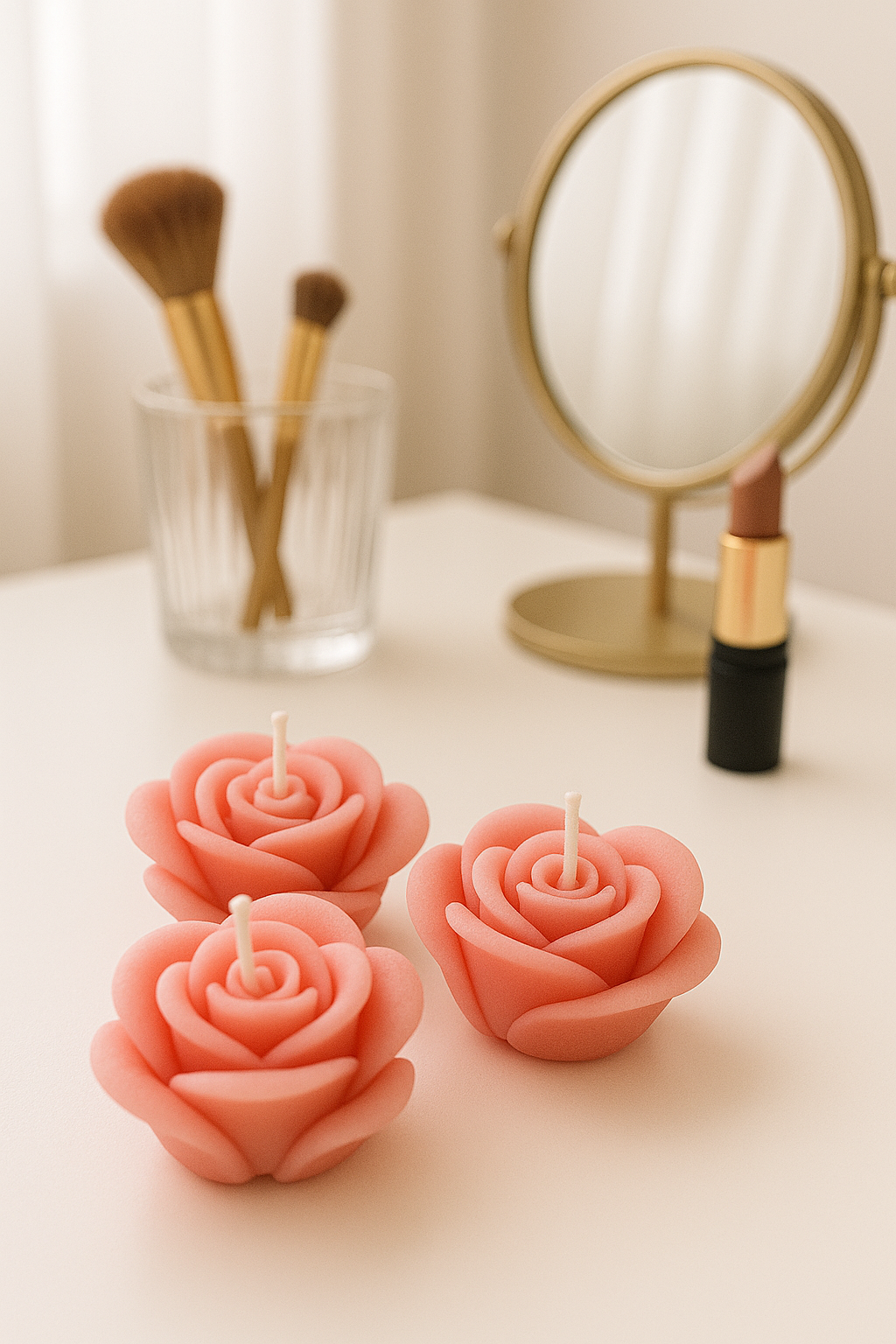 Kaars mal Kleine Bloemen Set 3 Stuks - Afbeelding 2