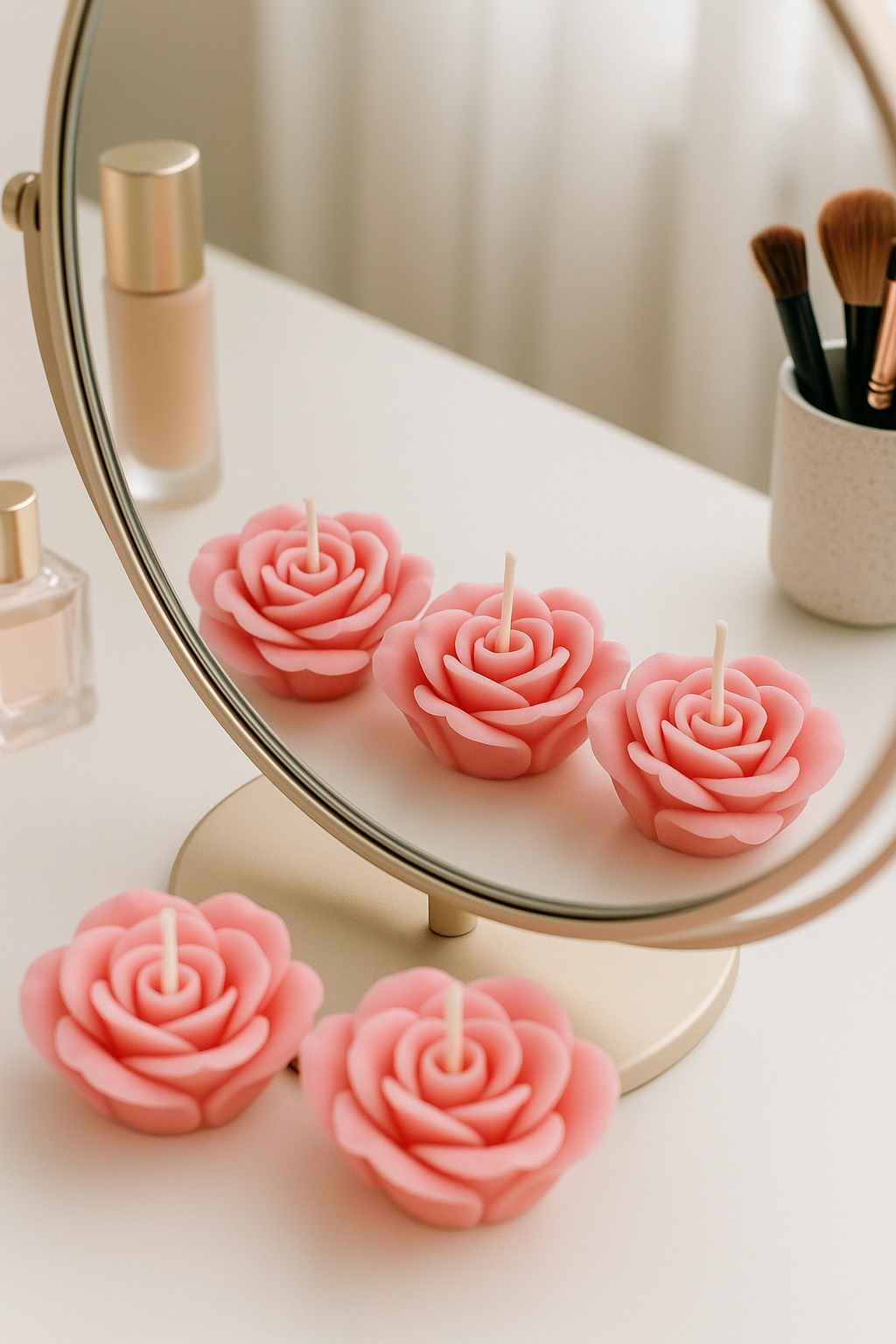 Kaars mal Kleine Bloemen Set 3 Stuks - Afbeelding 3