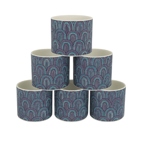 Kaars potten Regenboog Blauw