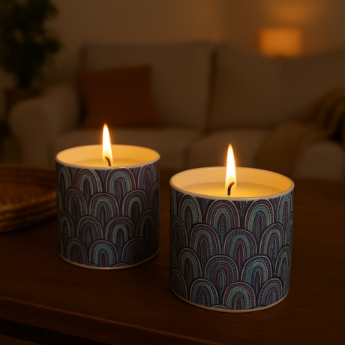 Kaars potten Regenboog Blauw - Afbeelding 2