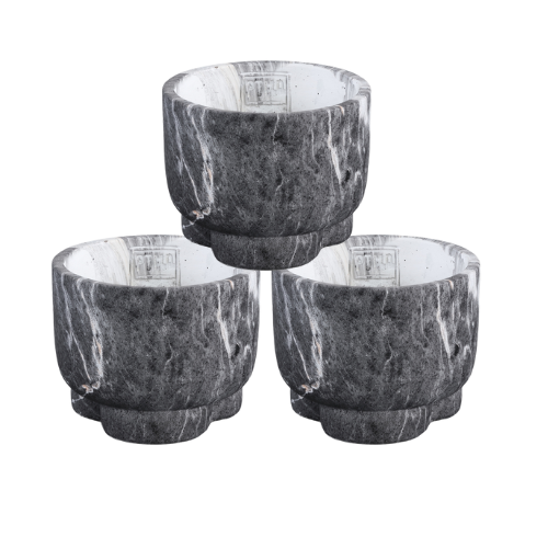 Kaars potten PTMD Marmy Zwart