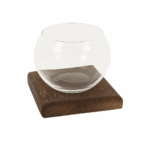 Kaars potten Glas met Houten Voet