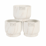 Kaars potten PTMD Marmy Wit