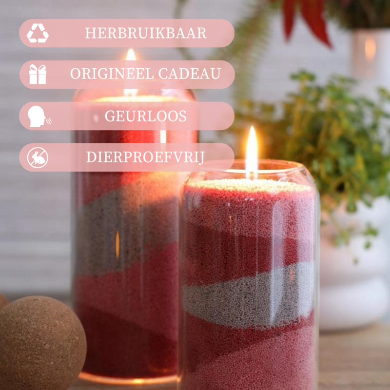 Kaarsenzand Bordeaux | Incl. 4 Lonten